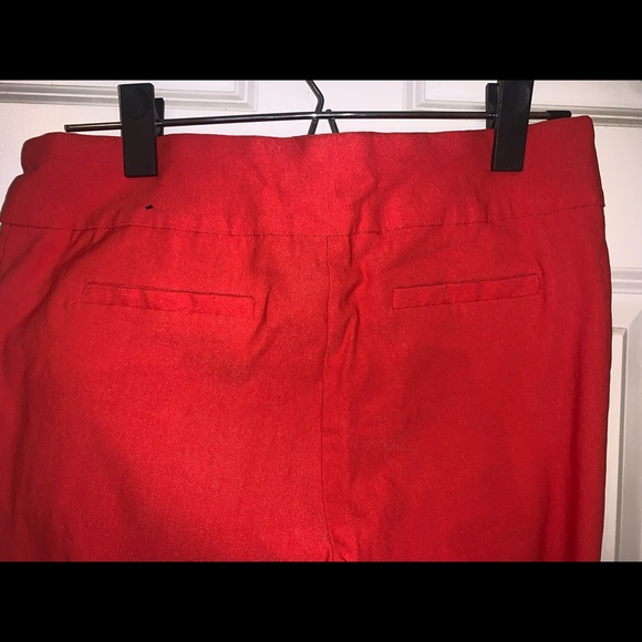 Red ankle length business casual pants - Picture 3 of 3